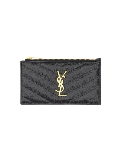 Saint Laurent Portacarte "cassandre" In Black