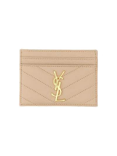 Saint Laurent Portacarte "cassandre" In Brown