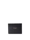 Saint Laurent Logo Card Holder In Black