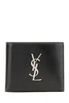 Saint Laurent Monogram Leather Wallet In Black
