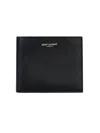 Saint Laurent Leather Wallet With Logo In Black