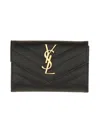 Saint Laurent Cassandre Wallet In Black