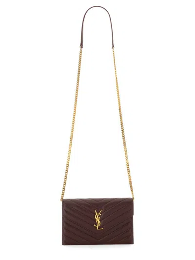 Saint Laurent Portafoglo "envelope Cassandre" Con Catena In Red