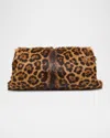 Saint Laurent Pouch Clutch Bag In Leopard-print Calf Hair In Animal Print