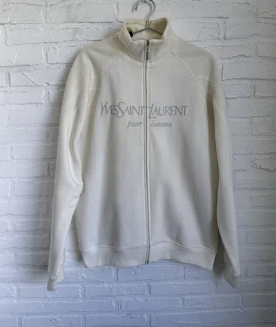 Pre-owned Saint Laurent Pour Homme Embroidered Logo Zip Up In Multi