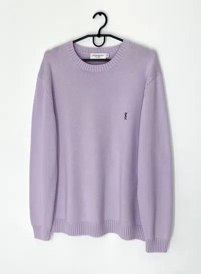 Pre-owned Saint Laurent Pour Homme Ysl Logo Sweater In Purple