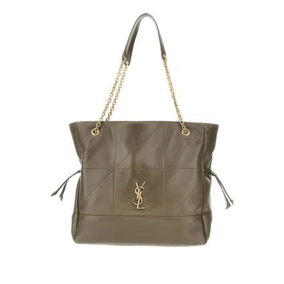 Saint Laurent Ppa Leather 'jamie 4.3' Shopping Bag In Green