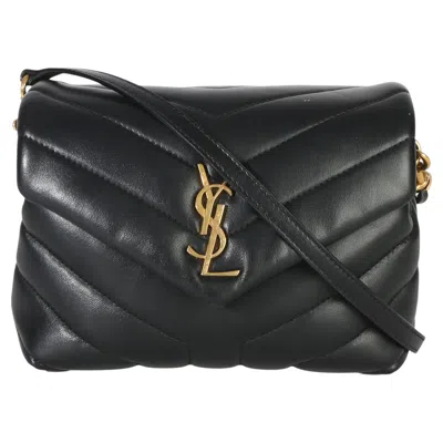 Pre-owned Saint Laurent Prada Grey Leather Trifold Compact Wallet In Gray