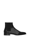 Saint Laurent Adrien Box Leather Chelsea Boots In Black