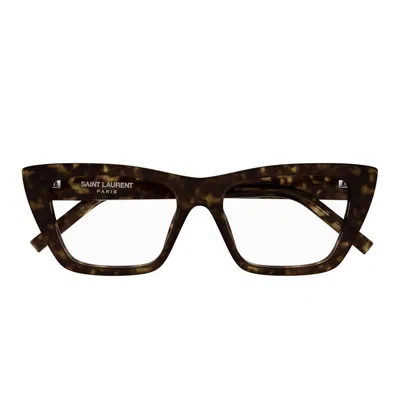 Saint Laurent Prescription Glasses Sl 276 Mica Opt 004 Brown/transparent Women