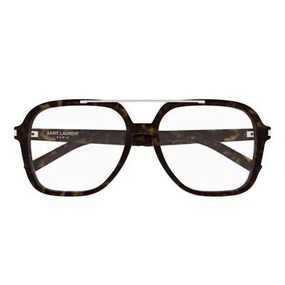 Saint Laurent Prescription Glasses Sl 545 Opt 002 Brown/transparent Women