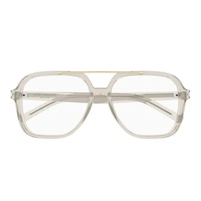 Saint Laurent Prescription Glasses Sl 545 Opt 003 Beige/transparent Women