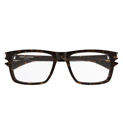 Saint Laurent Prescription Glasses Sl 882 007 Brown Crystal/transparent Men