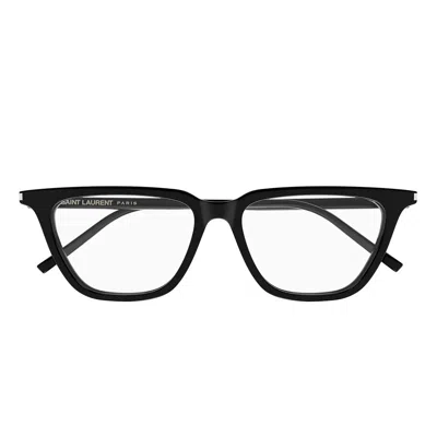 Saint Laurent Prescription Glasses Sl 889 Sulpice Thin Opt 001 Black/transparent Women