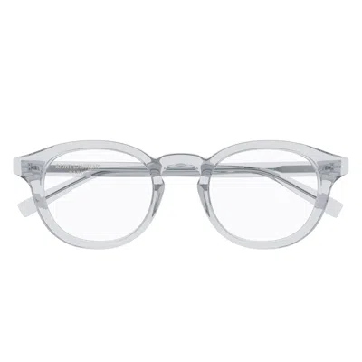 Saint Laurent Prescription Glasses Sl 906 001 Black/transparent Men In Red