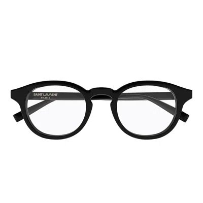 Saint Laurent Prescription Glasses Sl 907 004 Black/transparent Men In Burgundy