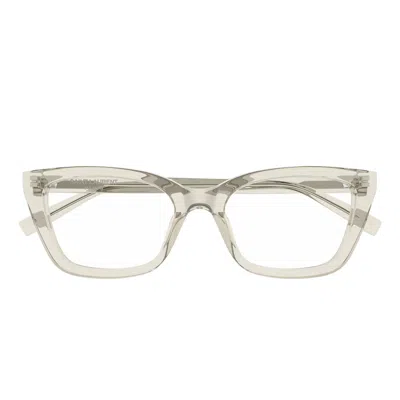 Saint Laurent Prescription Glasses Sl 911 004 Beige/transparent Women