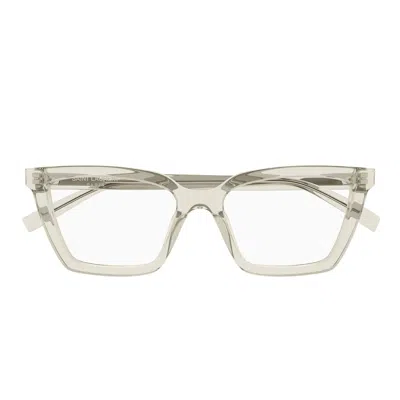 Saint Laurent Prescription Glasses Sl 912 004 Beige/transparent Women