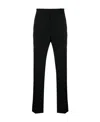 Saint Laurent Button Detailed Straight Leg Trousers In Black