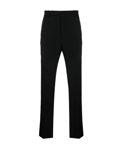 Saint Laurent Pressed-crease Straight-leg Trousers In Black