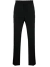 Saint Laurent Pressed-crease Straight-leg Trousers In Schwarz
