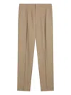 Saint Laurent Pressed-crease Trousers In Neutral