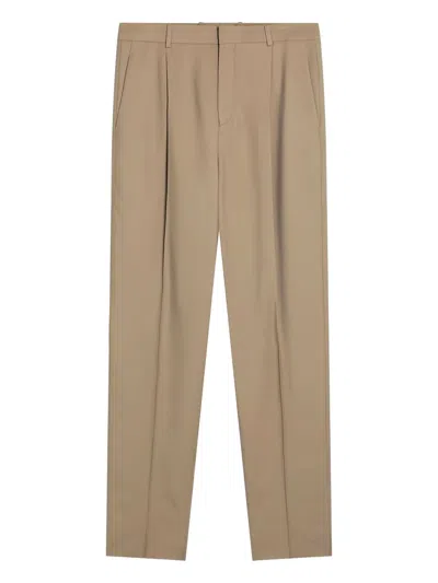 Saint Laurent Pressed-crease Trousers In Neutral
