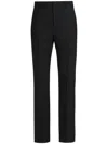 Saint Laurent Pressed-crease Pleated Straight-leg Trousers In Black