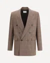 Saint Laurent Wool-cashmere Double-breasted Jacket In Sand