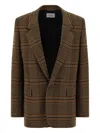 Saint Laurent Prince Of Wales-check Blazer In Multi