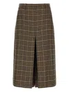 Saint Laurent Silk And Cashmere Pants Skirt In Brown