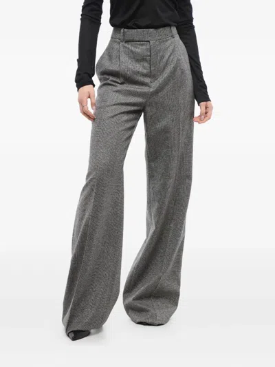 Saint Laurent Prince Of Wales-checked Trousers In Grey