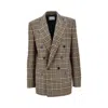 Saint Laurent Jacket In Prince Of Wales Silk And Cashmere In Multi