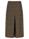 Saint Laurent Prince Of Wales Skirt In Multi