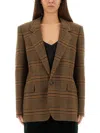 Saint Laurent Checked Pattern Jacket Flap Pockets In Multi