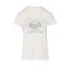 Saint Laurent White T-shirt With Graphic Print On The Front In Cotton Woman In White