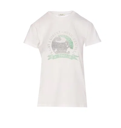Saint Laurent Women's Music Festival T-shirt In White