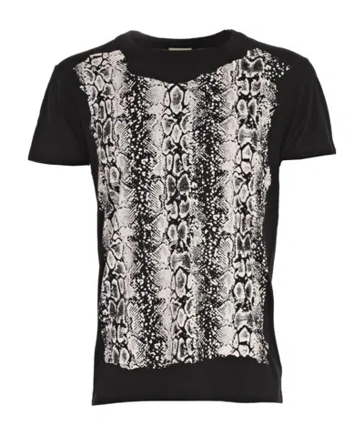 Saint Laurent Print T-shirt In Black