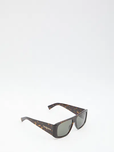 Saint Laurent Printed Acetate Sl 832 Sunglasses In Brown