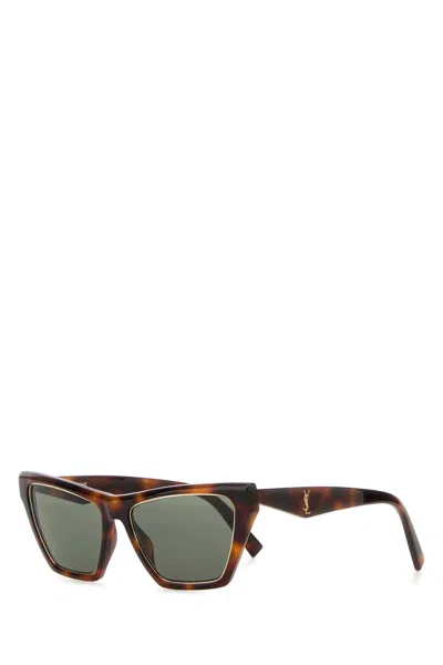 Saint Laurent Printed Acetate Sl M103 Rim Sunglasses In Green