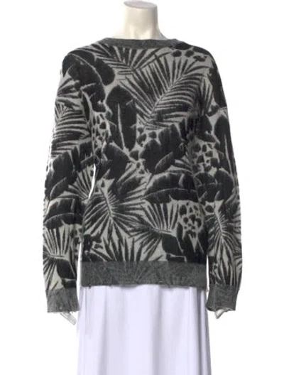 Pre-owned Saint Laurent Printed Bateau Neckline Sweater W/ Tags In Black