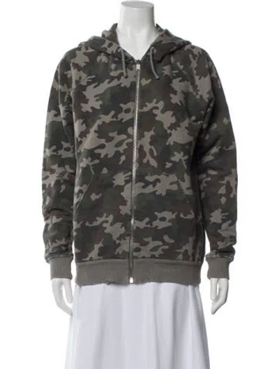 Pre-owned Saint Laurent Printed Bomber Jacket In Gray