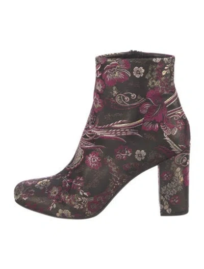 Pre-owned Saint Laurent Printed Boots In Black