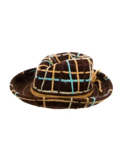 Pre-owned Saint Laurent Printed Bucket Hat In Brown
