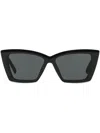 Saint Laurent Printed Cat-eye Sunglasses In Black