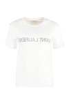 Saint Laurent Reverse Logo T-shirt In White