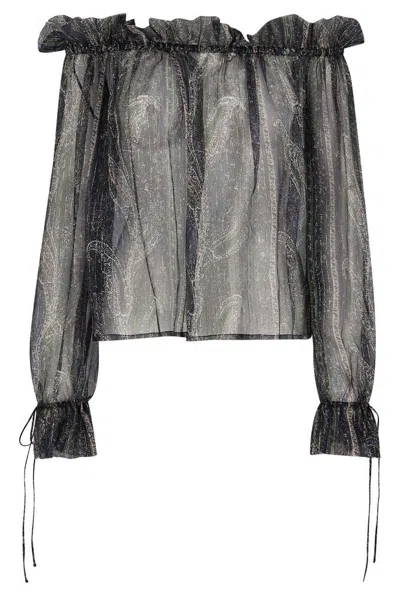Saint Laurent Printed Crepe Blouse
