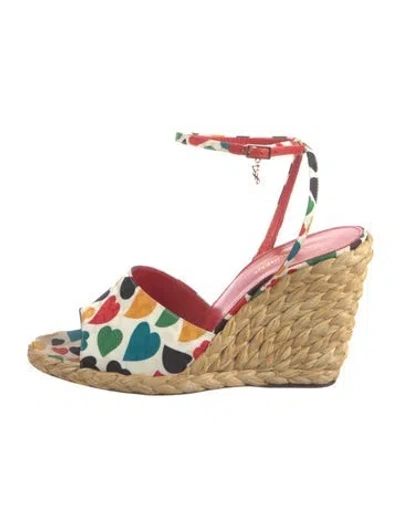 Pre-owned Saint Laurent Printed Espadrilles In White