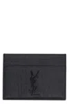 Saint Laurent Men's Monogram Credit Card Holder In Black