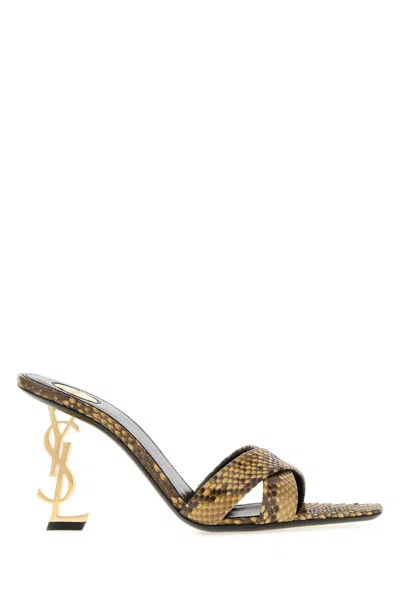 Saint Laurent Printed Leather Opyum 85 Flat Pumps, 8.5 Cm Heel In Animal Print